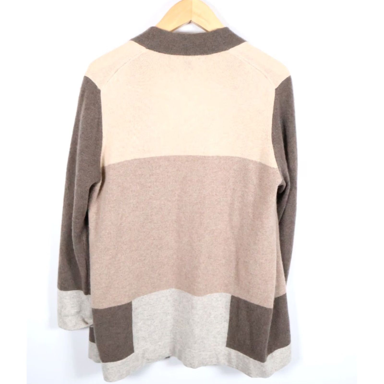 Charter Club VINTAGE? No. Charter Club Cardigan Women XL Beige Brown Check Open Front Cashmere Sweater Size XL / US 12-14 / IT 48-50 - 2 Thumbnail