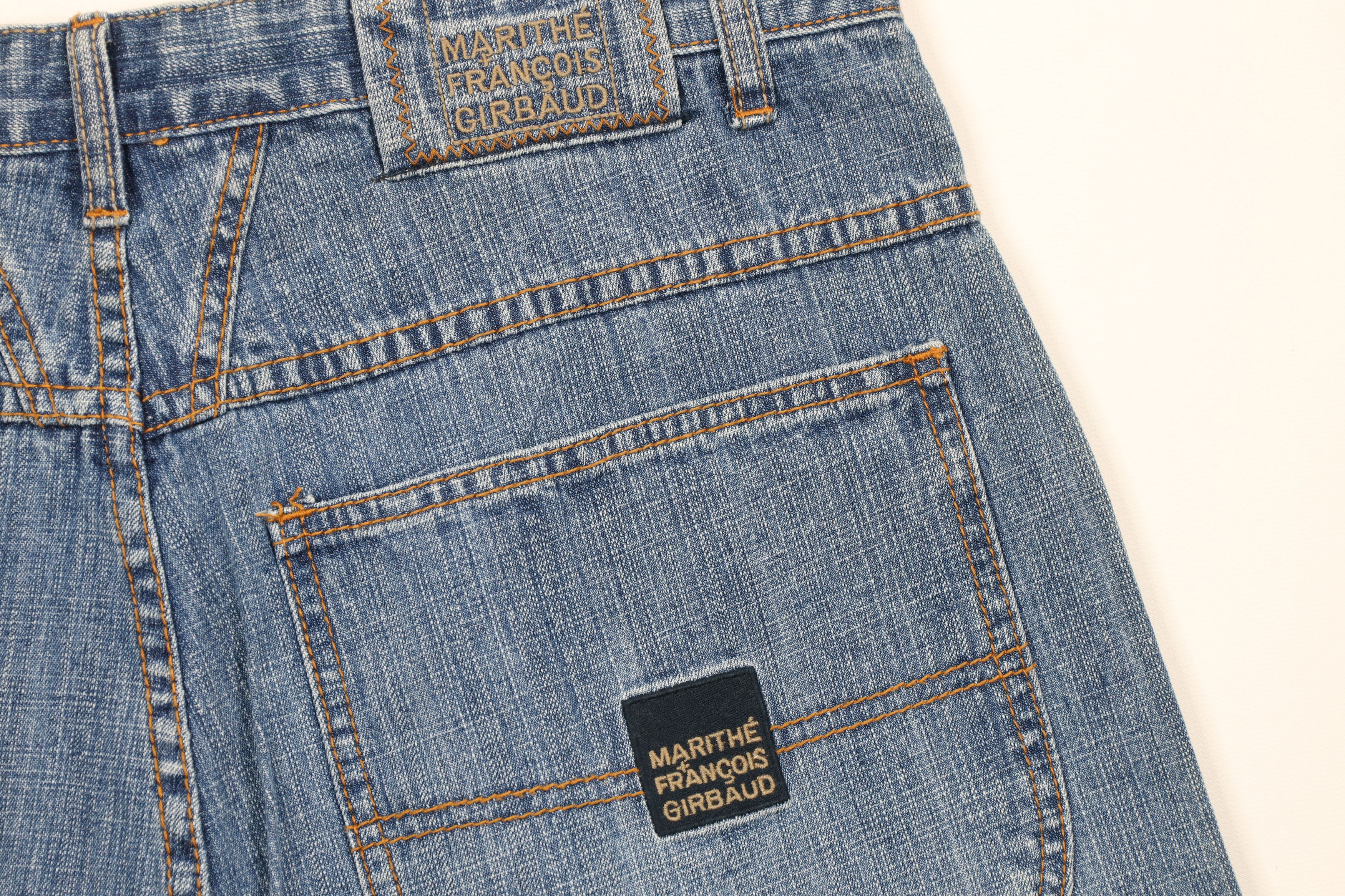 Marithe + Francois Girbaud × Vintage NOS Vintage 90s Marithe Francois Girbaud Denim Shorts Blue Size US 33 - 11 Thumbnail