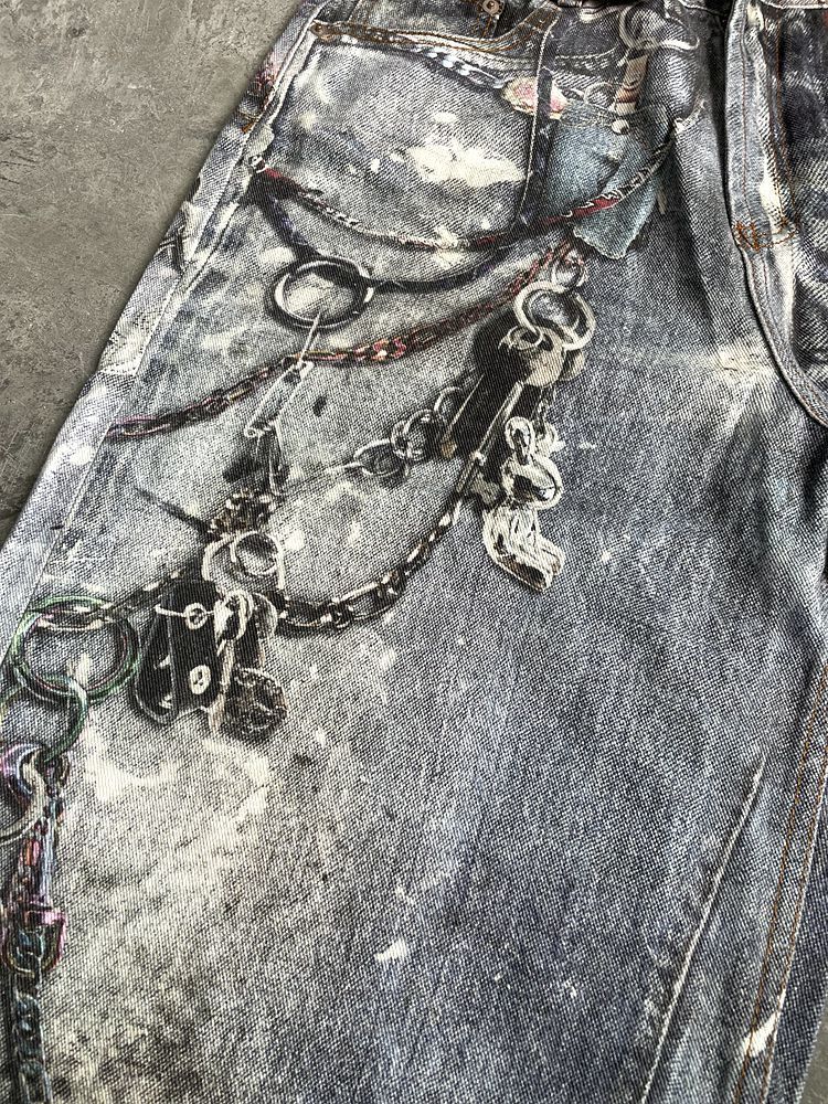 Designer × Japanese Brand Printed Streetwear Baggy Jean Size US 34 / EU 50 - 5 Thumbnail