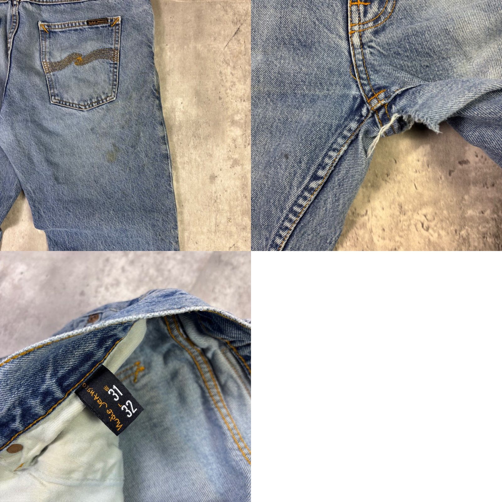 Nudie Jeans Nudie Jeans Co Mens Straight Leg Denim Jeans Light Wash Distressed Size 34x31 Jeans Mens Straight Leg Denim Light Wash Distressed 34x31 Size US 34 / EU 50 - 8 Thumbnail