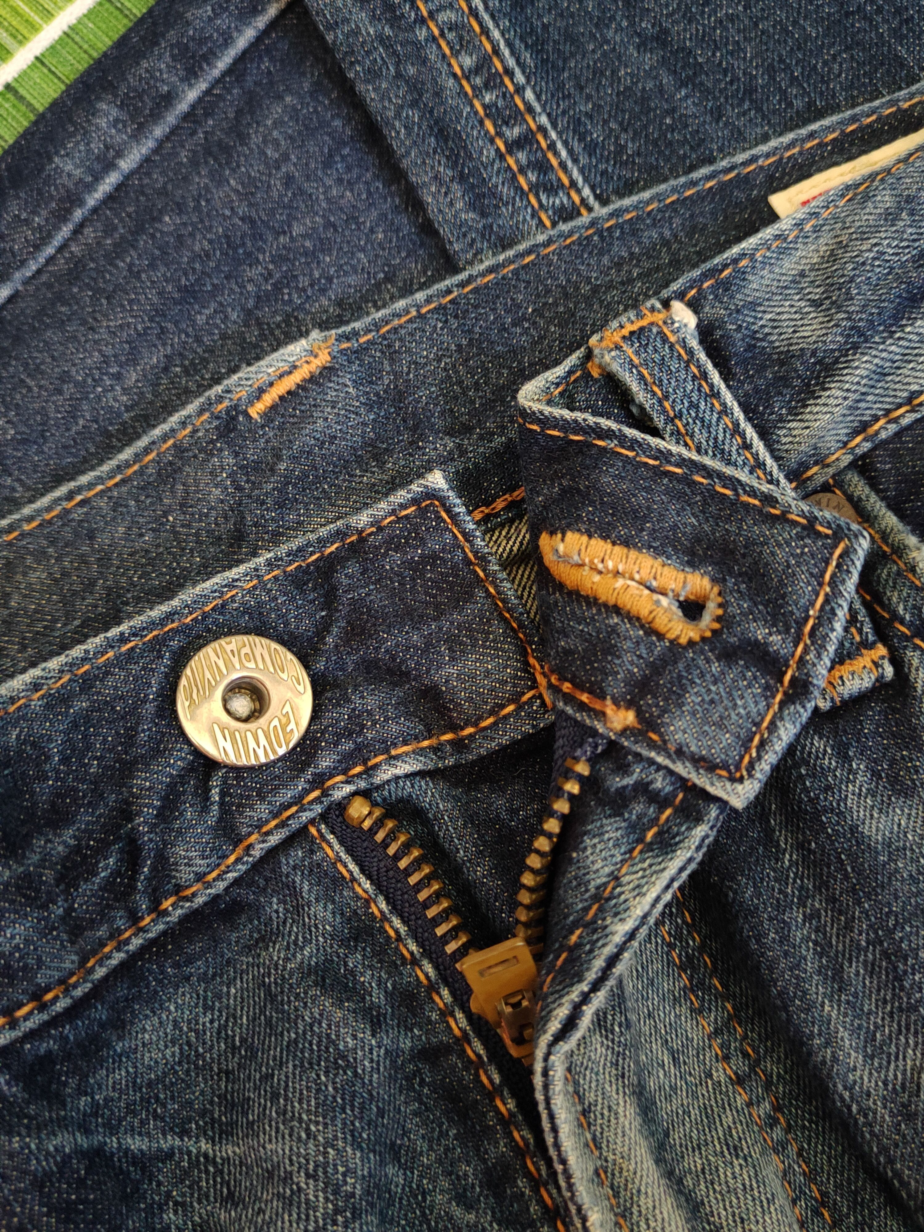 Edwin Edwin Dark Blue Faded Distressed Ripped Jeans #S1691 Size US 32 / EU 48 - 14 Thumbnail
