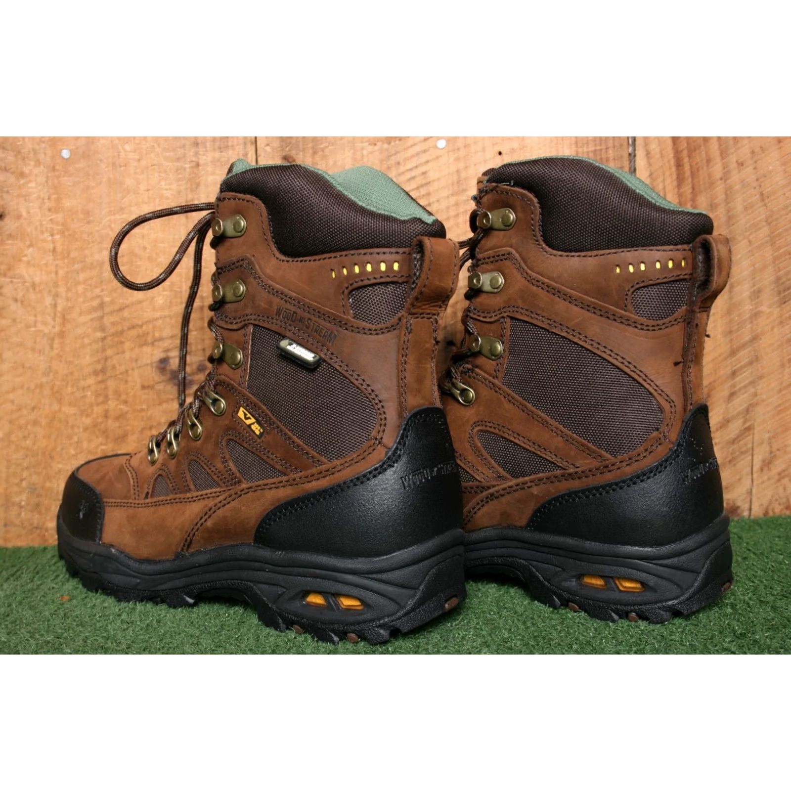 Vintage WOOD N' STREAM Instinct VGS 800g Insulated Boots Men's Sz. 8W Brown Leather Cordura Waterproof Hiking Boot Size US 8 / EU 41 - 3 Thumbnail