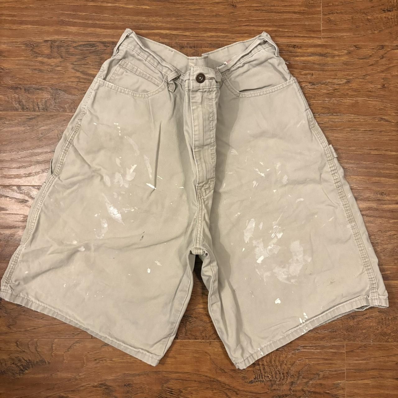 Dickies Crazy Vintage Y2K/2000s Dickies Paint Splatter Workwear Khaki Grunge Cargo Shorts! Size US 40 / EU 56 - 1 Thumbnail