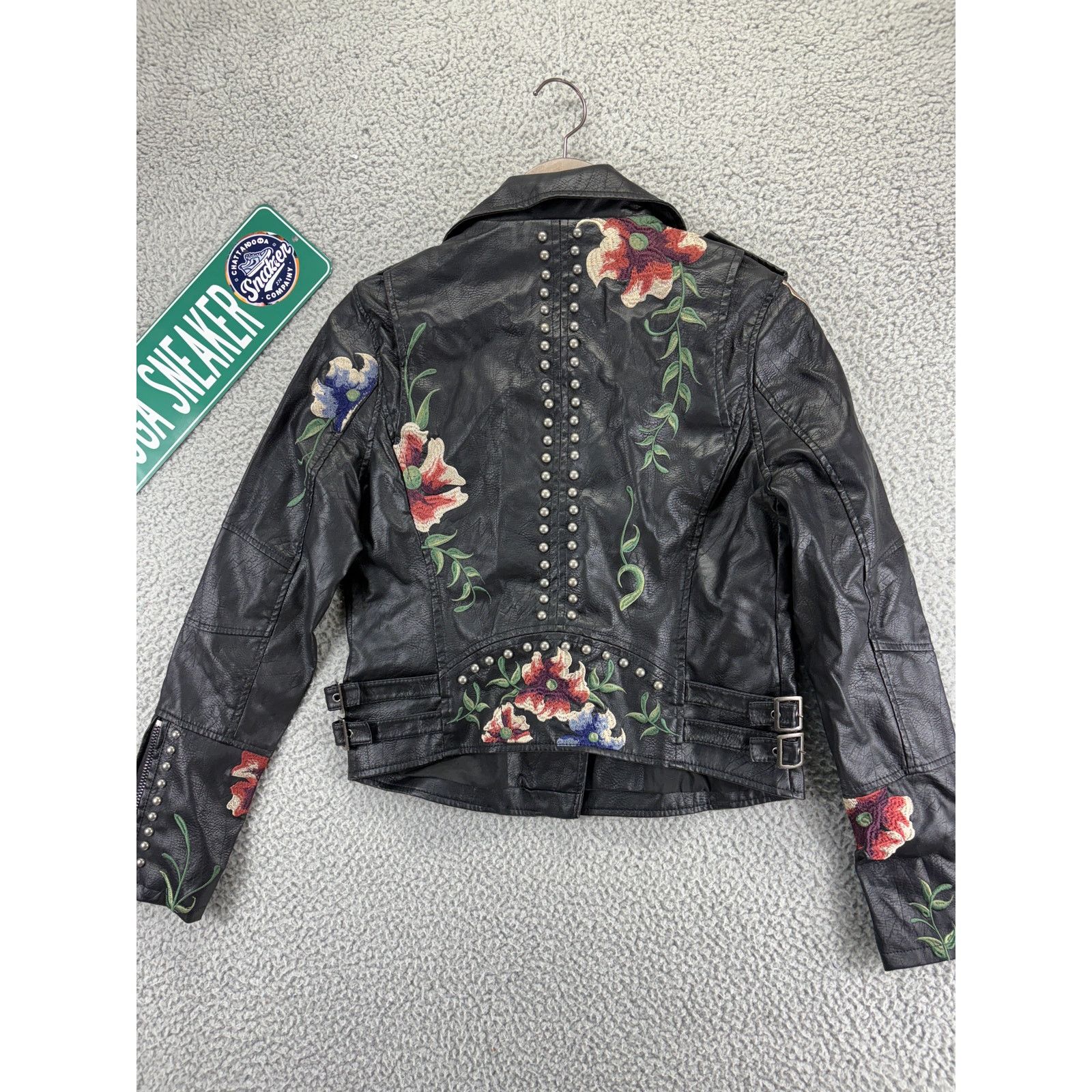 BLANKNYC Blank NYC Faux Leather Moto Embroidered Jacket Womens M Size M / US 6-8 / IT 42-44 - 7 Thumbnail