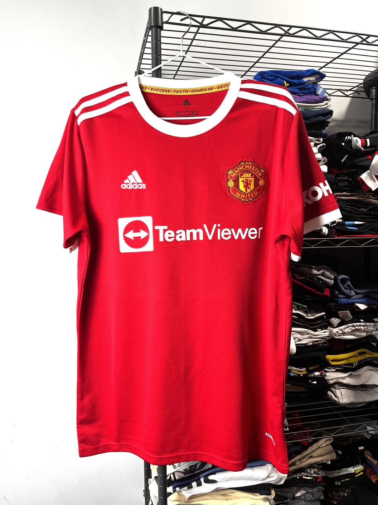 Adidas 2021 Adidas Manchester United Soccer Jersey T Shirt Size US L / EU 52-54 / 3 - 1 Thumbnail