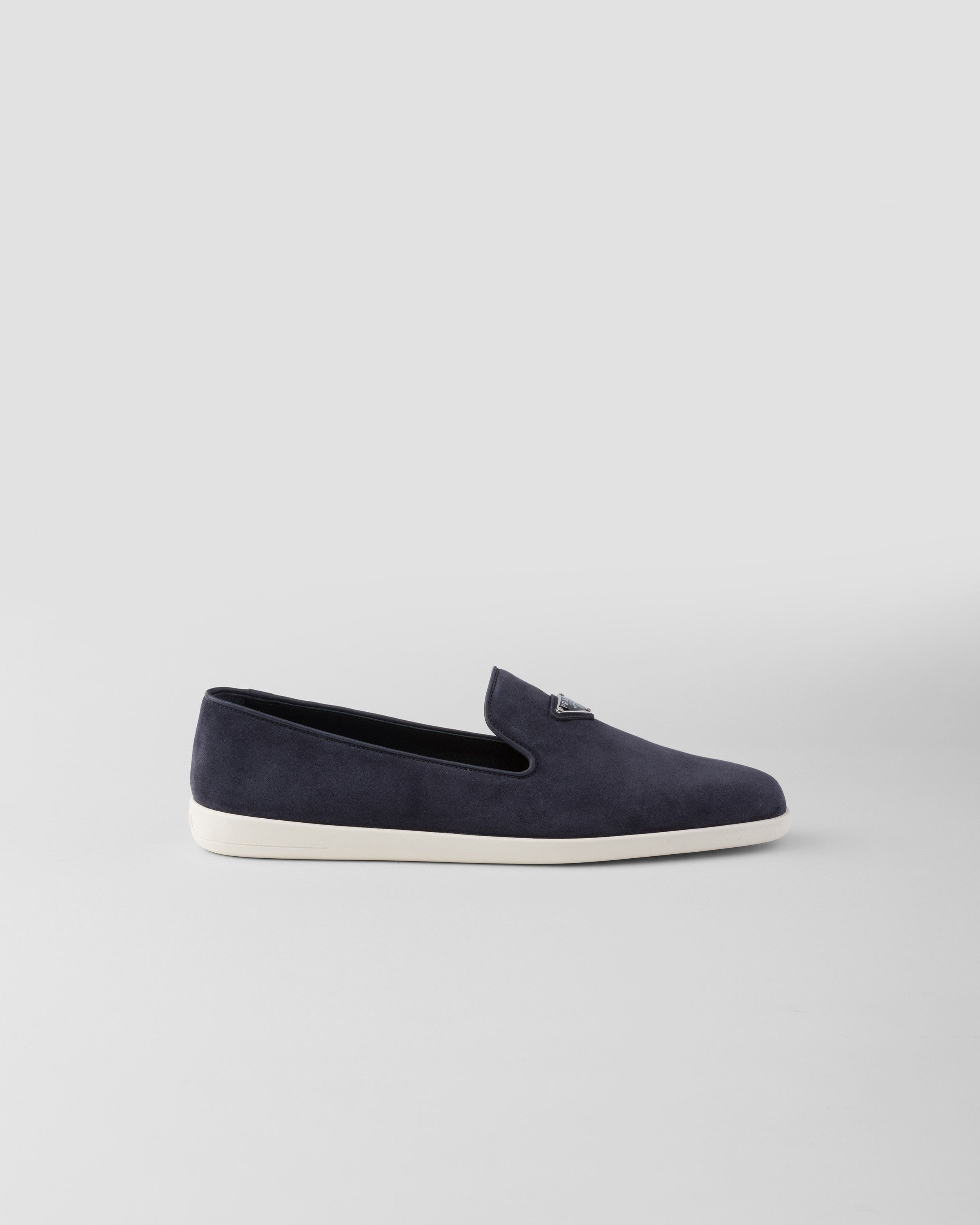 Prada o1bcso1str1025 Suede Slip-Ons in Navy Size US 8 / EU 41 - 2 Thumbnail