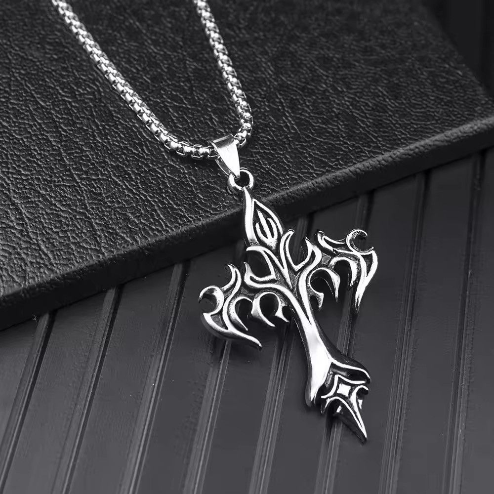 Jewelry Flame Retro Pendant Necklace Size ONE SIZE - 4 Thumbnail