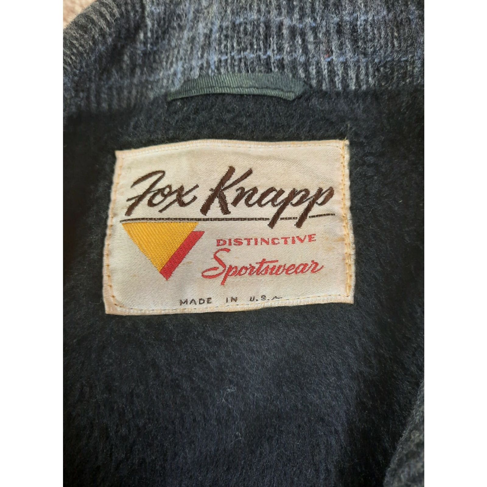 Vintage VINTAGE Fox Knapp PEACOAT WOOL COAT Gray Plaid Men's XL Coat Western Style - Mens XL Pea Coat Size US XL / EU 56 / 4 - 2 Thumbnail
