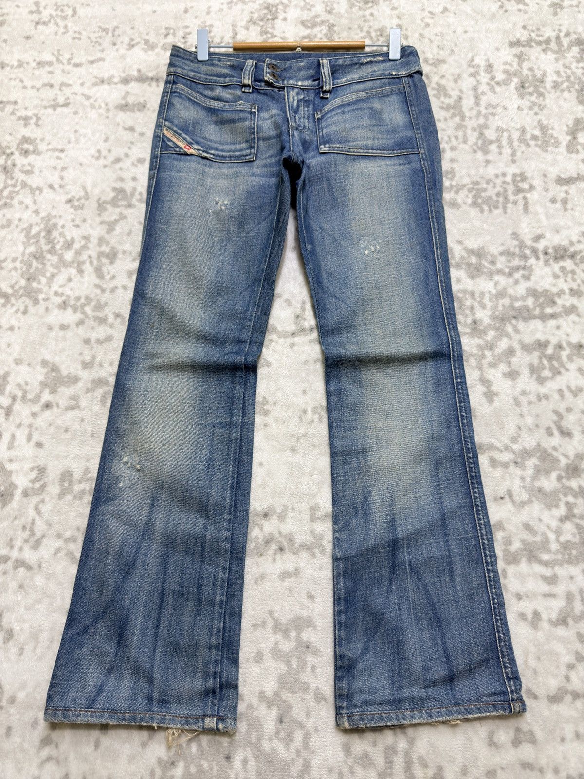 Diesel Diesel Bootcut Y2K Low Rise Distressed Light Wash Denim Size US 28 / EU 44 - 1 Thumbnail