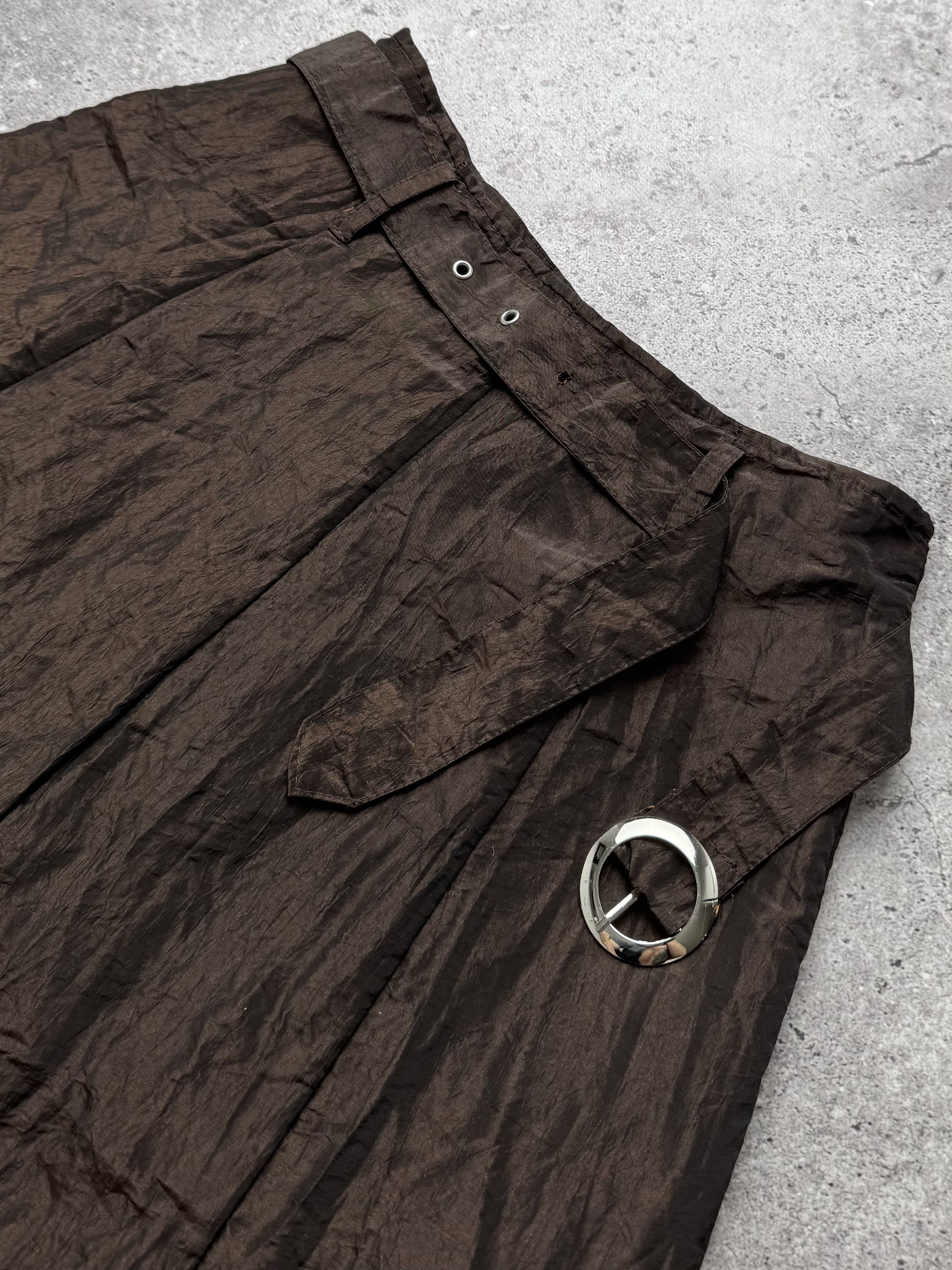 Japanese Brand Vintage Flare Skirt With Belt C669(V583)(E8) Size 27" / US 4 / IT 40 - 4 Thumbnail