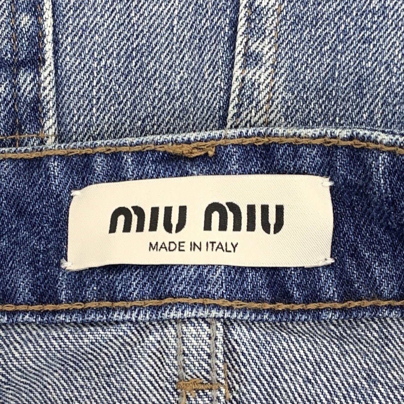 Miu Miu Miu Miu Blue Washed Logo Embroidered Denim Skirt K26WX Size 30" / US 8 / IT 44 - 7 Thumbnail