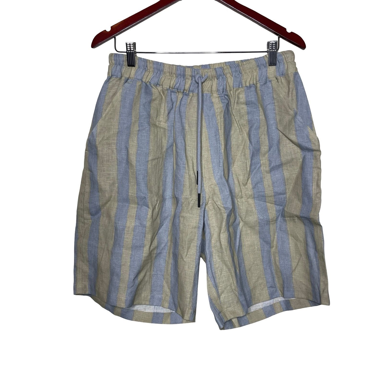 OAS OAS Mist Strata Nicola 100% Linen Shorts 9” XL Size US 36 / EU 52 - 2 Thumbnail