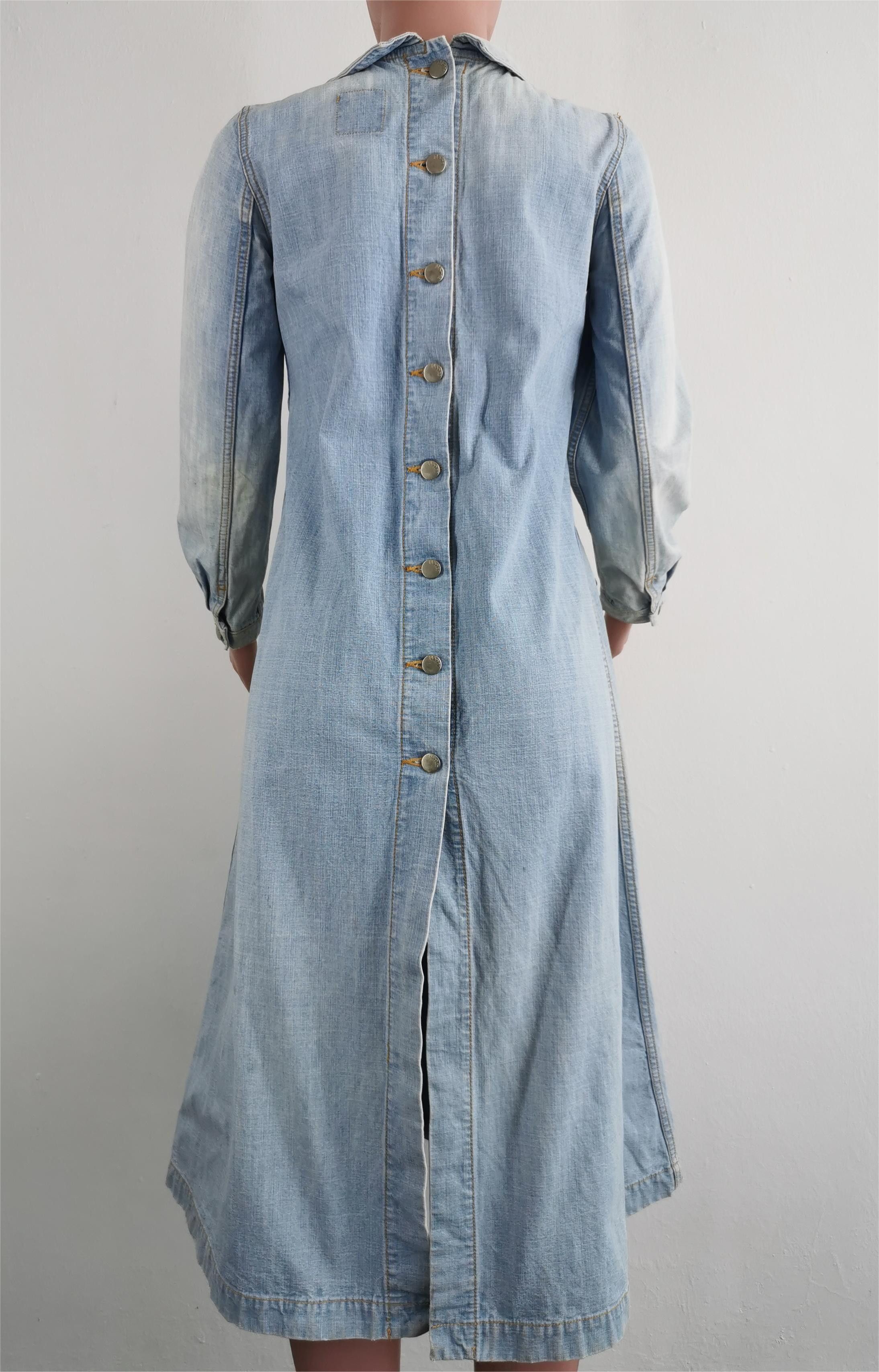 Issey Miyake × Ne-Net Distressed Vintage Ne-Net X Issey Miyake Denim Dress Size M Size XS / US 0-2 / IT 36-38 - 4 Thumbnail