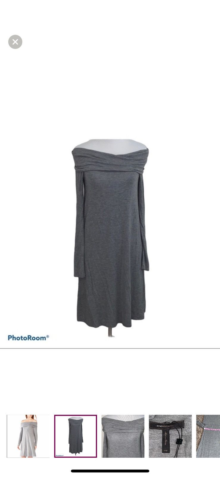 Bcbgmaxazria BCBGmaxazria XXS off shoulder grey dress Size XXS / US 00 / IT 34 - 1 Thumbnail