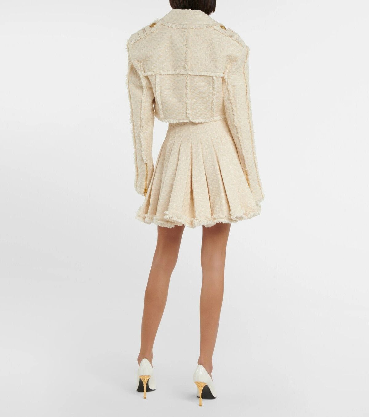 Balmain o1y0525 Jacket in Ivory Size M / US 6-8 / IT 42-44 - 5 Thumbnail