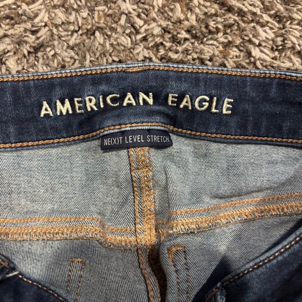 American Eagle Outfitters American Eagle Outfitters Women's Dark Blue Skinny Jeans Size 32" / US 10 / IT 46 - 4 Thumbnail
