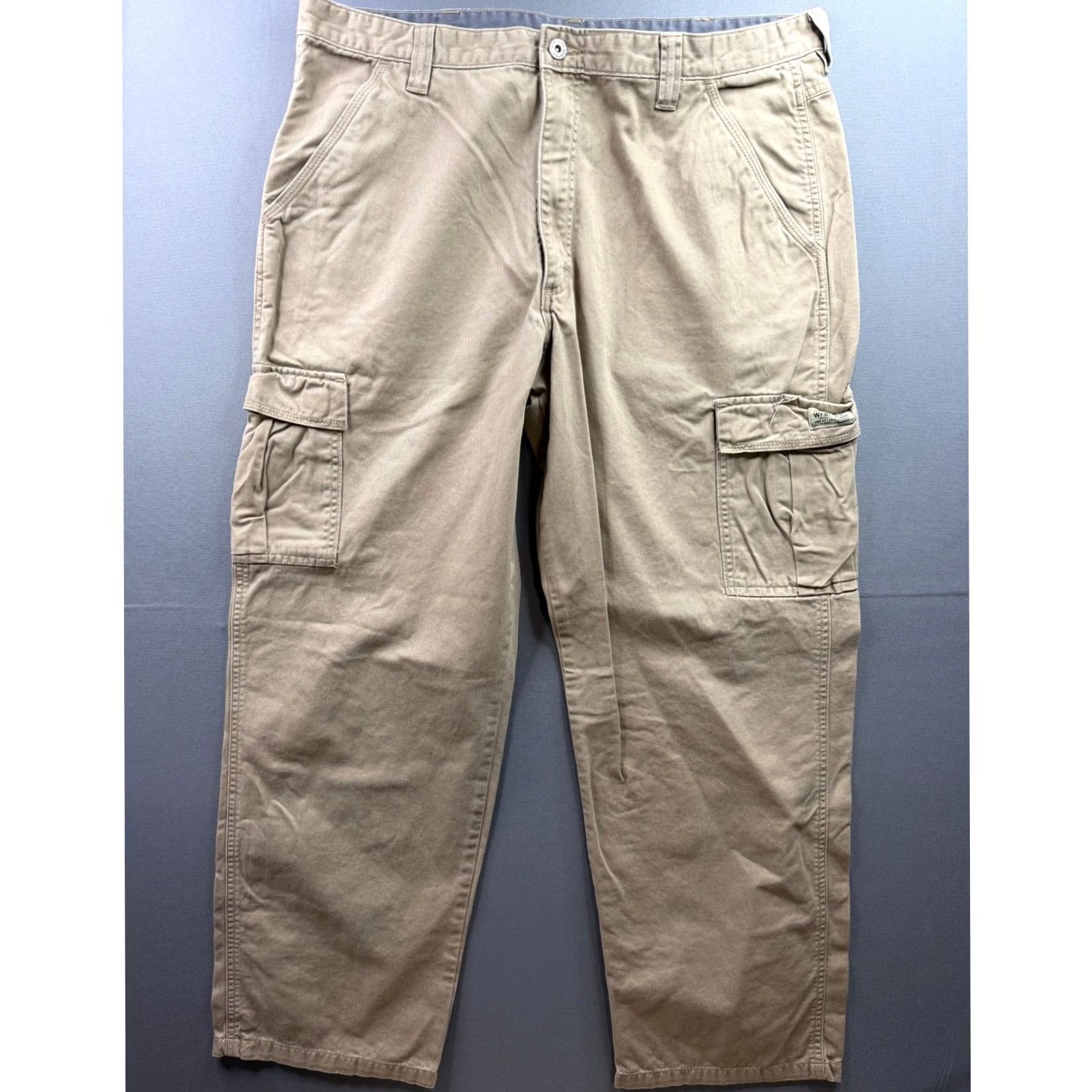 Wrangler Wrangler Cargo Pants Mens Tan Khaki Relaxed Fit Cotton Workwear 38x32 Size US 38 / EU 54 - 2 Thumbnail