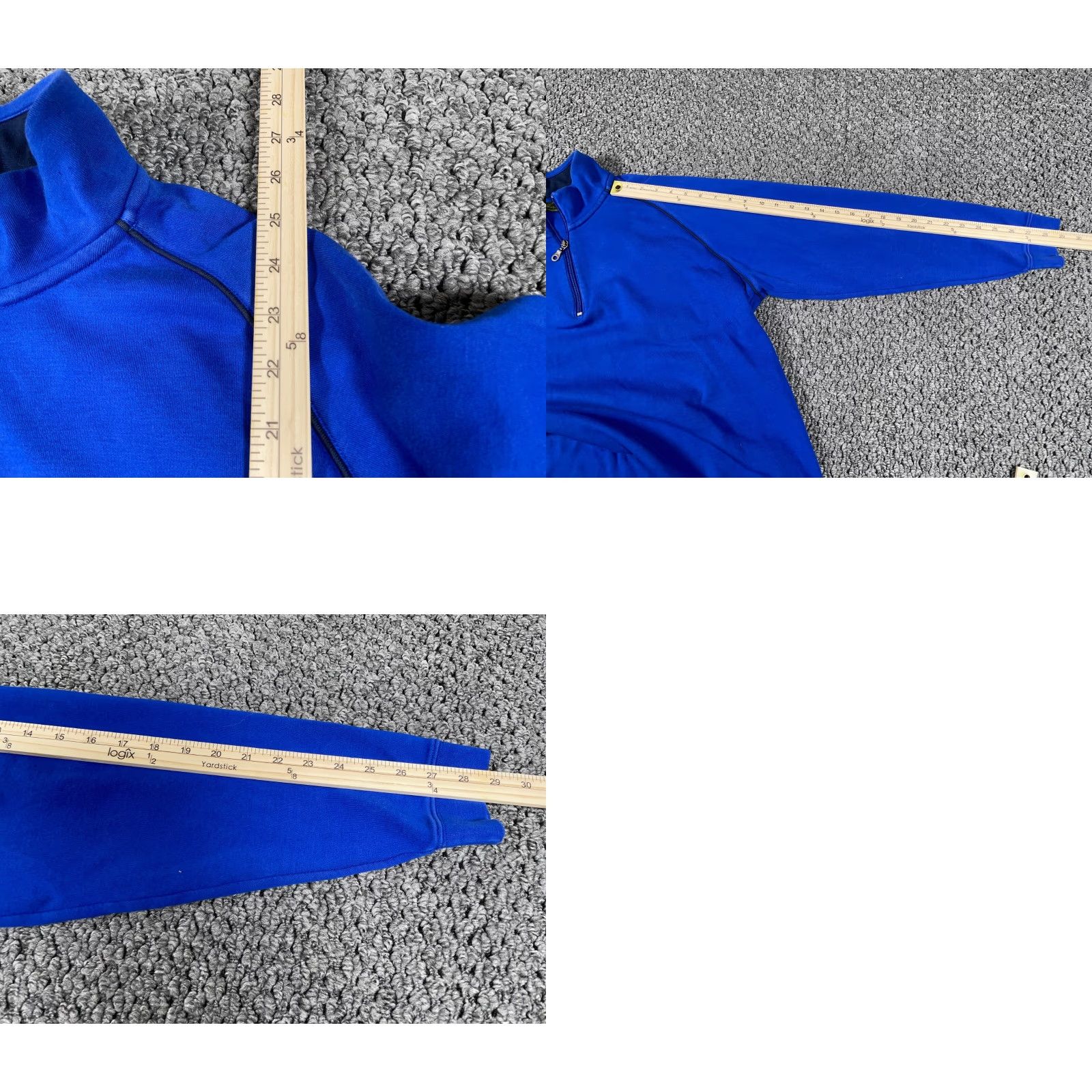 Orvis VINTAGE Orvis Signature Collection 1/4 Zip Sweater Men’s Large Blue Elbow Patches Pima Cotton Knit Pullover Size US L / EU 52-54 / 3 - 8 Thumbnail