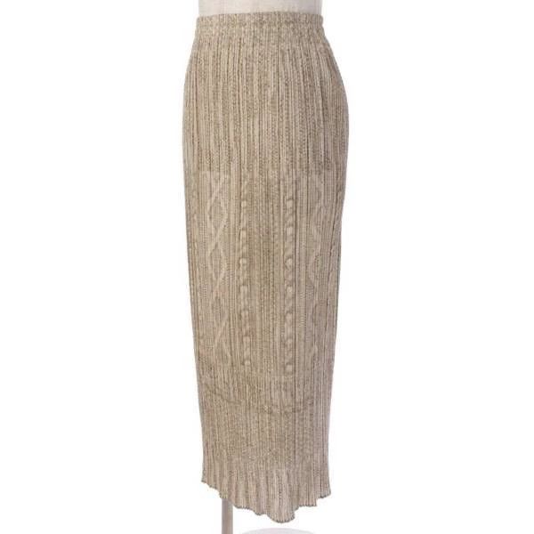 Issey Miyake Issey Miyake size:3 Beige twisted pleated skirt Size 42" / US 20 - 3 Thumbnail