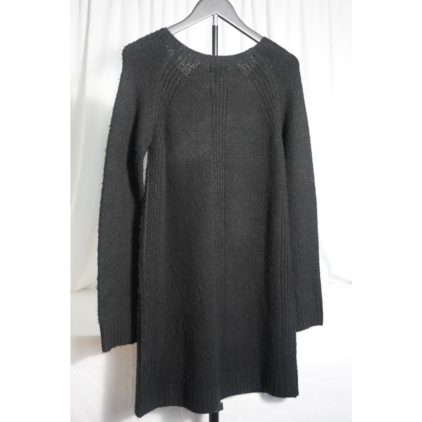 MAX&Co. Max Studio Black Knit Sweater Dress Long Sleeve Crew Neck Size S / US 4 / IT 40 - 2 Thumbnail