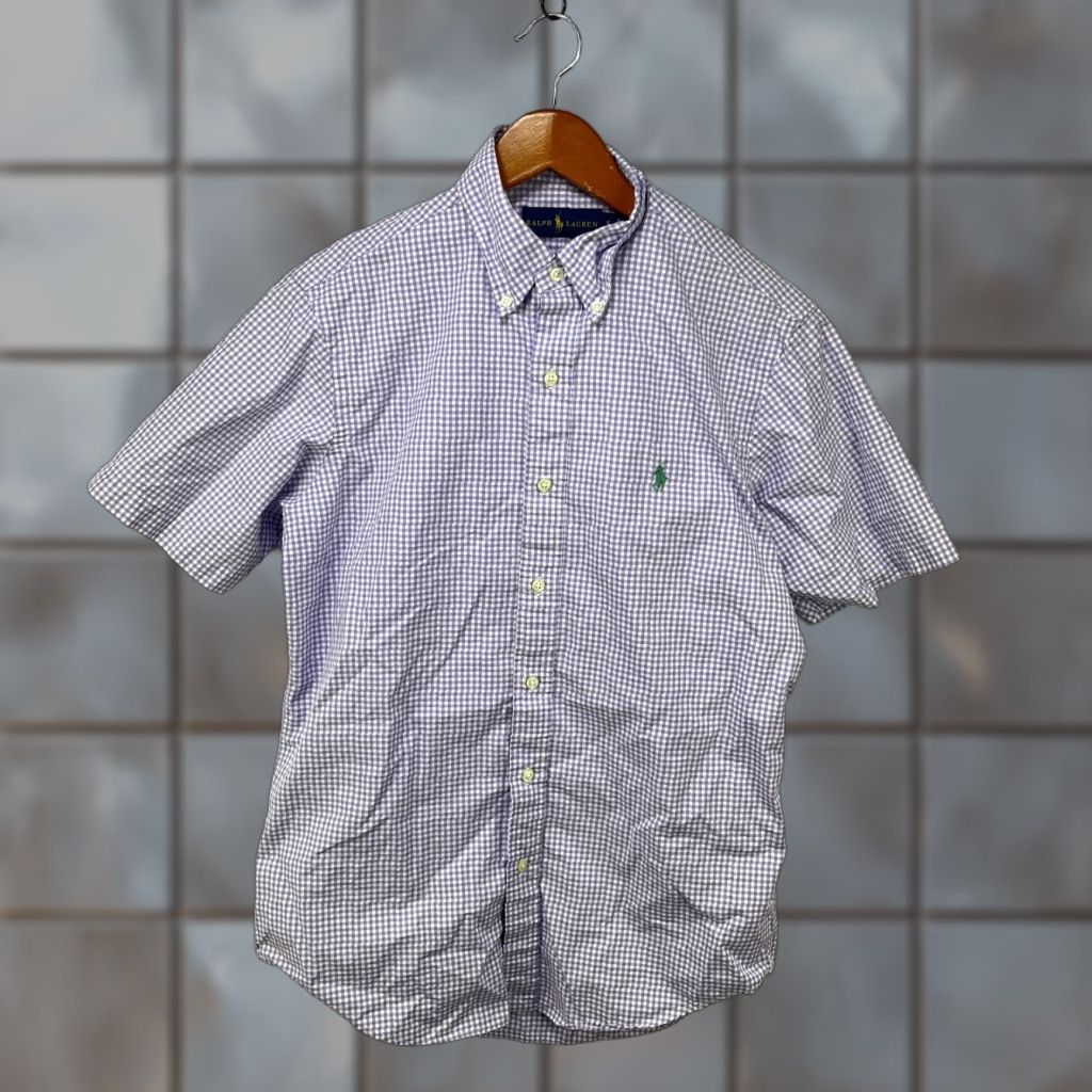 Polo Ralph Lauren VINTAGE Polo Ralph Lauren Shirt Short Sleeve Button-Up Small Purple Mens S Size US S / EU 44-46 / 1 - 1 Thumbnail