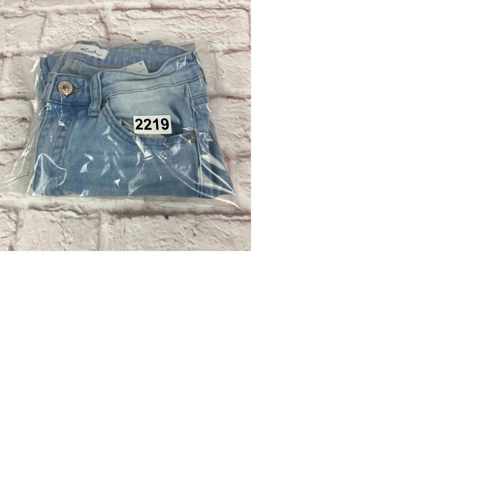 Vintage Kancan Jeans Junior Teens Size 5 Straight Light Blue Distressed Raw Hem Wash Size 27" / US 4 / IT 40 - 9 Thumbnail