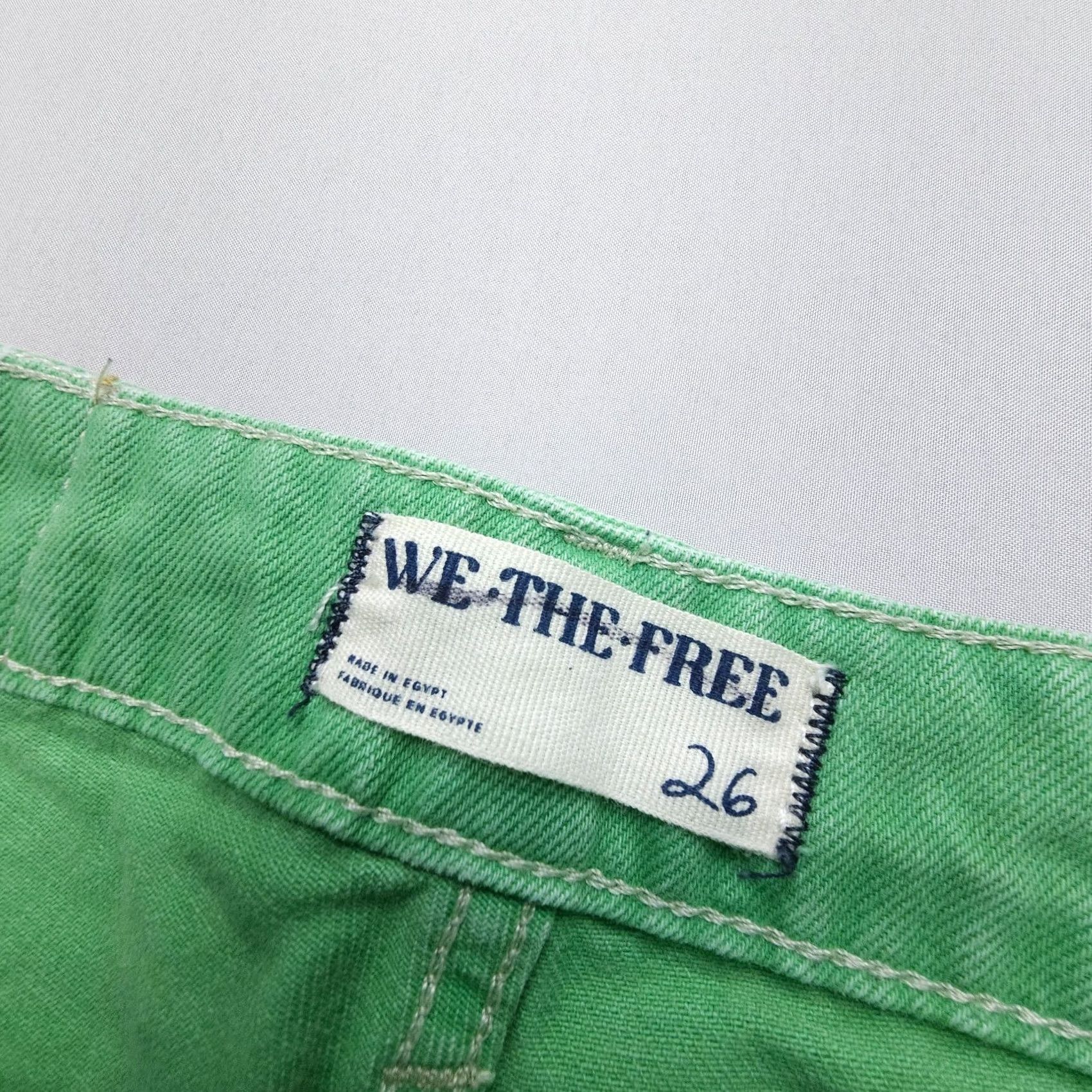 Vintage We the Free Pacifica High Rise Slim Straight Jeans size 26x30 Green Boho Coastal Mens Womens Girls Boys Size 26" / US 2 / IT 38 - 3 Thumbnail