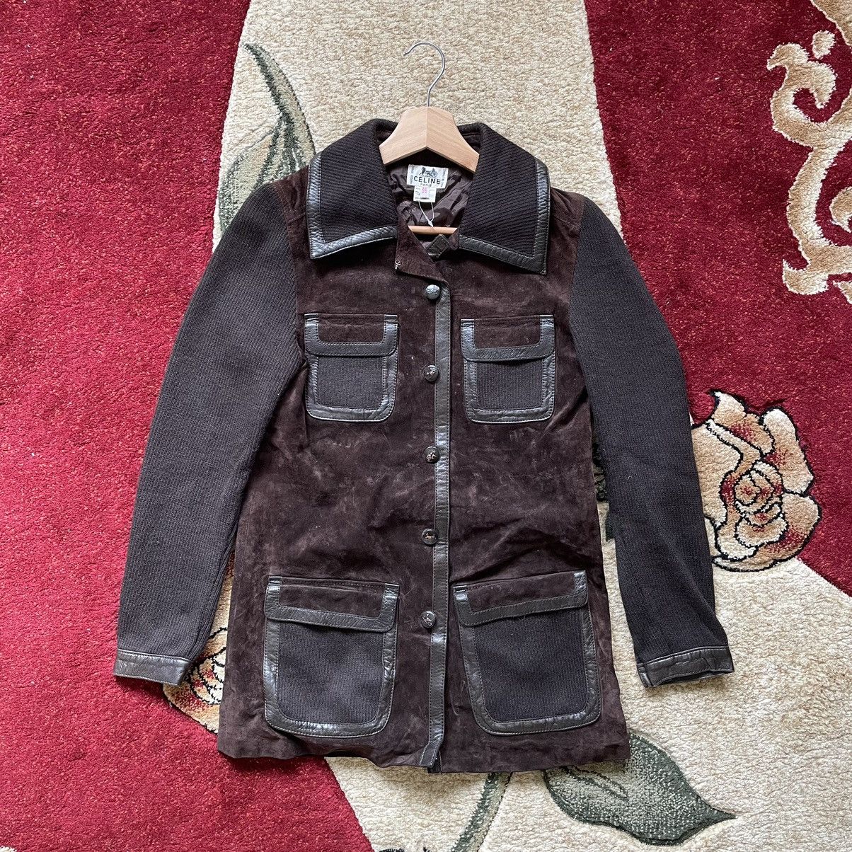 Celine × Designer × Vintage Vintage Celine Paris Pig Suede Leather Double Lining Jacket Size XS / US 0-2 / IT 36-38 - 1 Thumbnail
