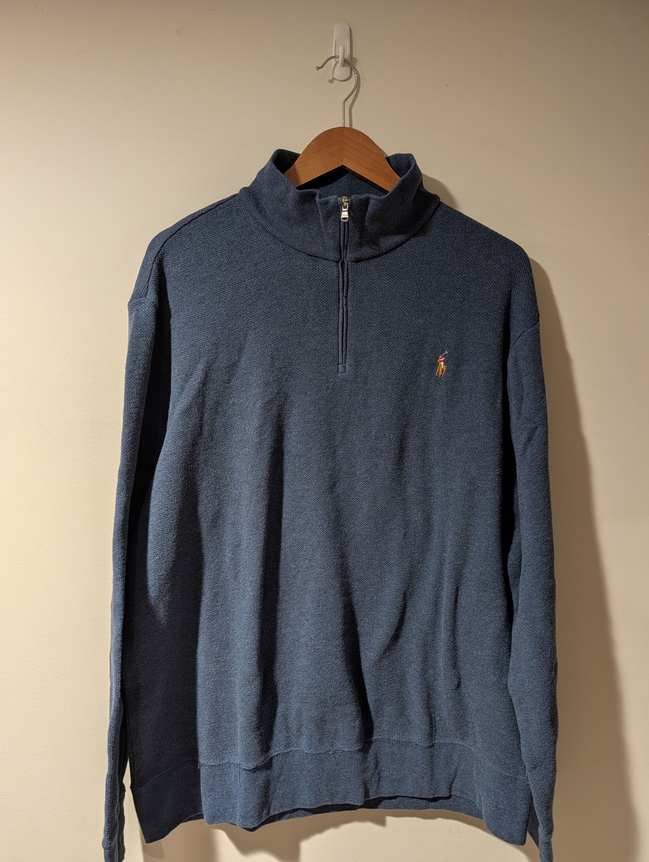 Polo Ralph Lauren Polo Ralph Lauren Pima Cotton Quarter Zip Pullover Sweater Size US XXL / EU 58 / 5 - 1 Thumbnail