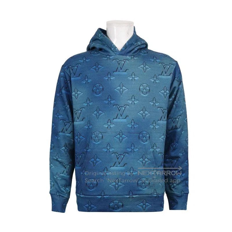 Louis Vuitton Louis Vuitton Cotton Monogram Hoodie in Blue. Size US M / EU 48-50 / 2 - 1 Thumbnail