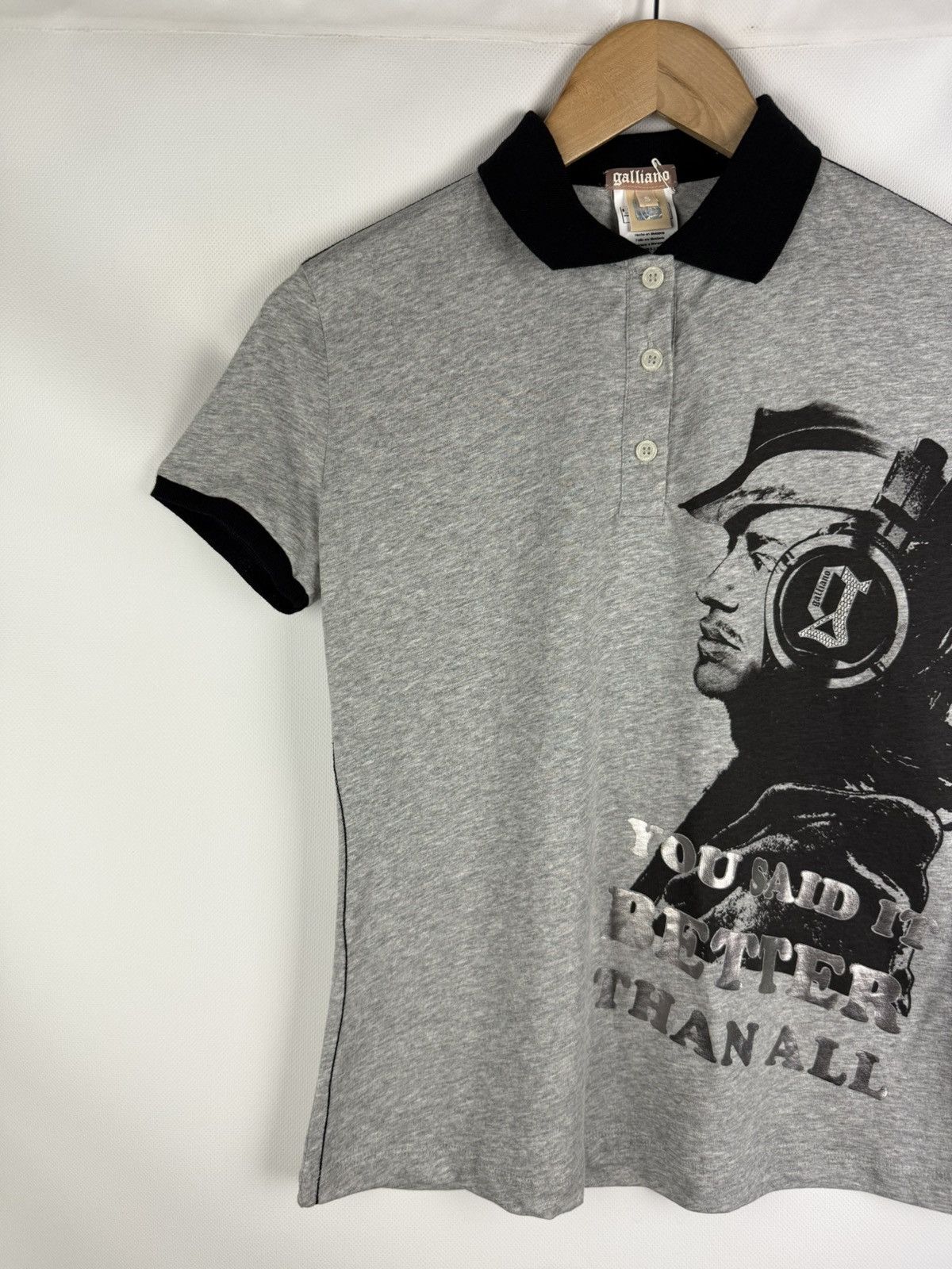 John Galliano Galliano Newspaper You Said It Better Than All Polo T Shirt Size S / US 4 / IT 40 - 2 Thumbnail