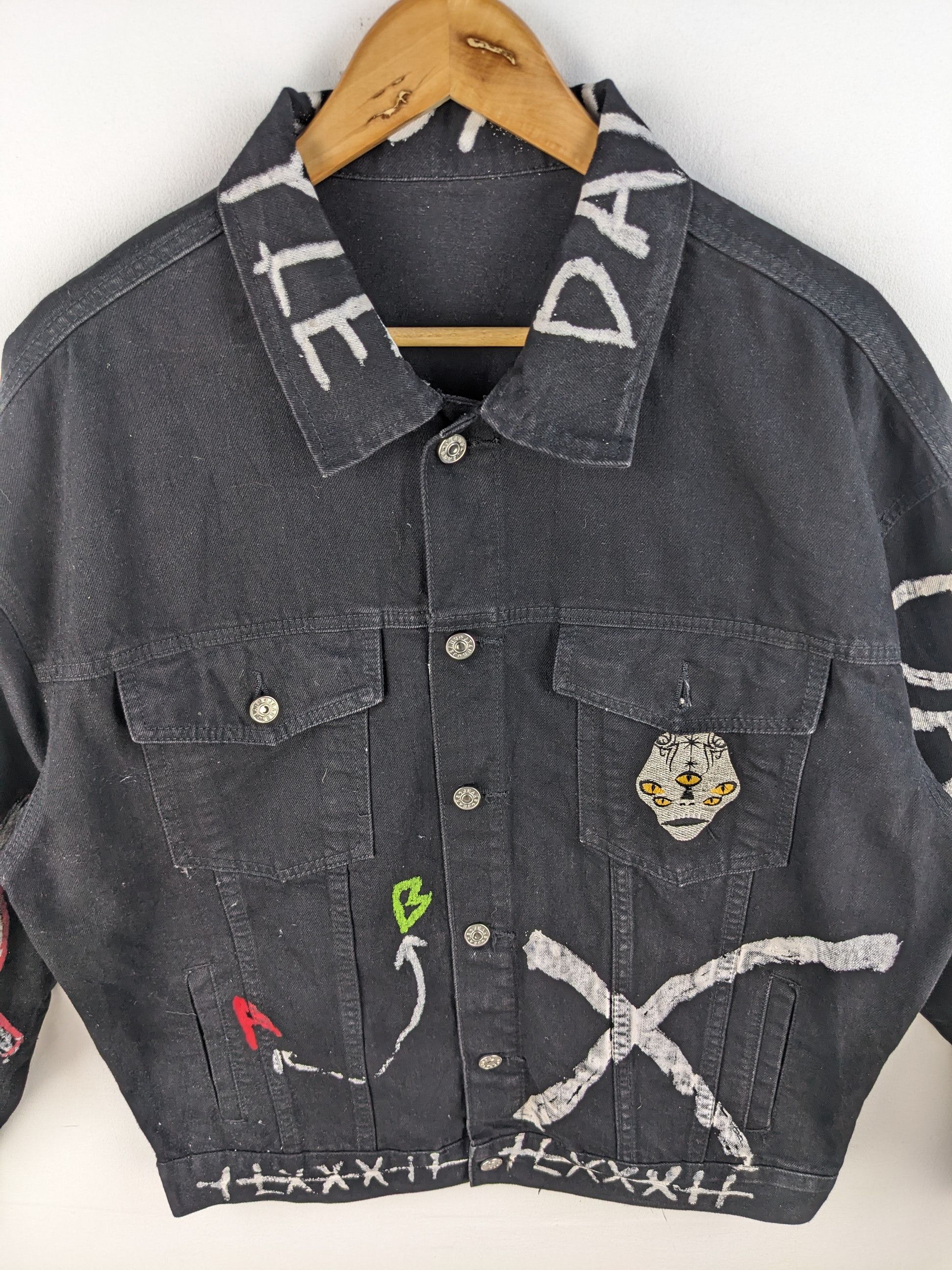 Japanese Brand × Vintage 🇯🇵 Vintage Denim Jacket Bondage Patchwork Custom Harajuku Size US XL / EU 56 / 4 - 9 Thumbnail