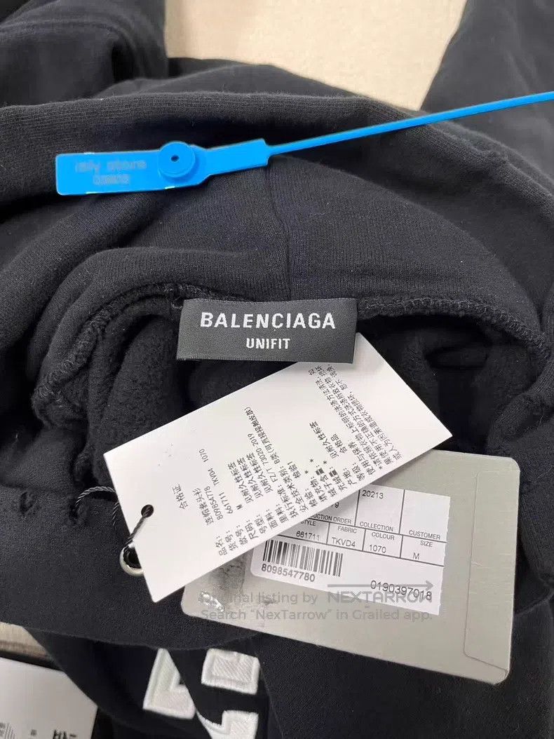 Balenciaga Balenciaga Contrast Letter Printed Fleece Hooded Long Slee Size US M / EU 48-50 / 2 - 4 Thumbnail