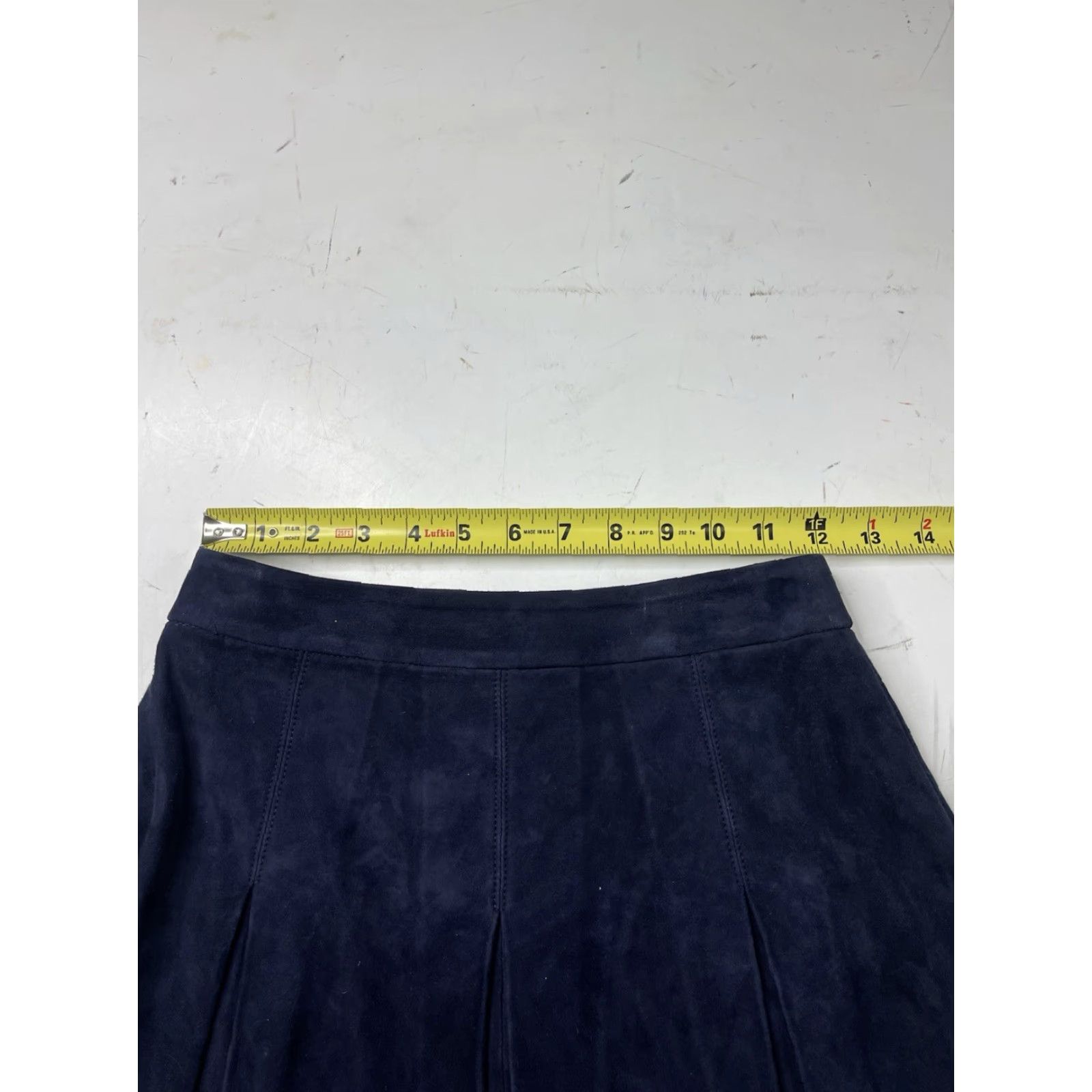 Alice + Olivia Alice + Olivia Skirt Mini Pleated Suede Leather Blue Size 0 Women Short City Vintage No (used) Size 25" / US 0 / IT 36 - 3 Thumbnail