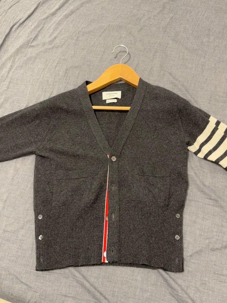 Thom Browne Thom browne Classic dark gray cashmere cardigan jacket 2503 Size US M / EU 48-50 / 2 - 2 Thumbnail