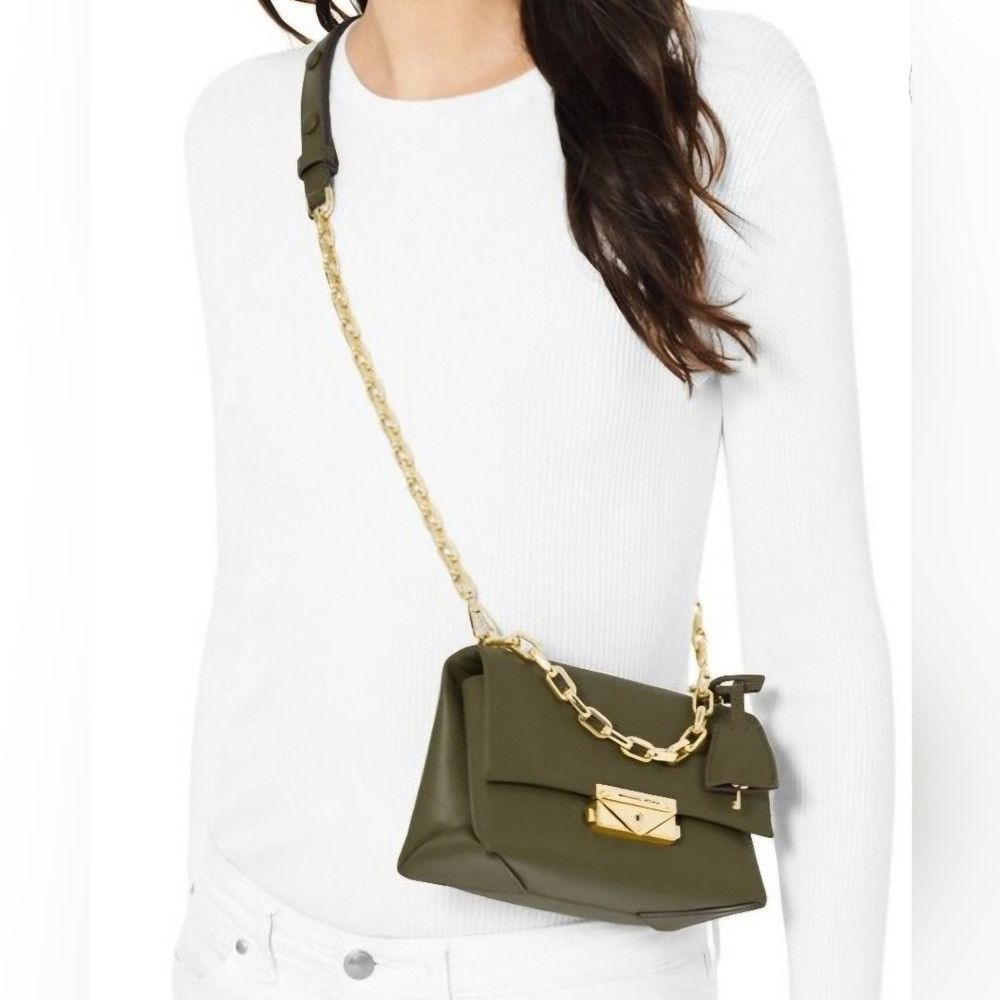 Michael Kors Michael Kors Olive Leather Cece Mini Crossbody Bag with Gol Size ONE SIZE - 2 Thumbnail