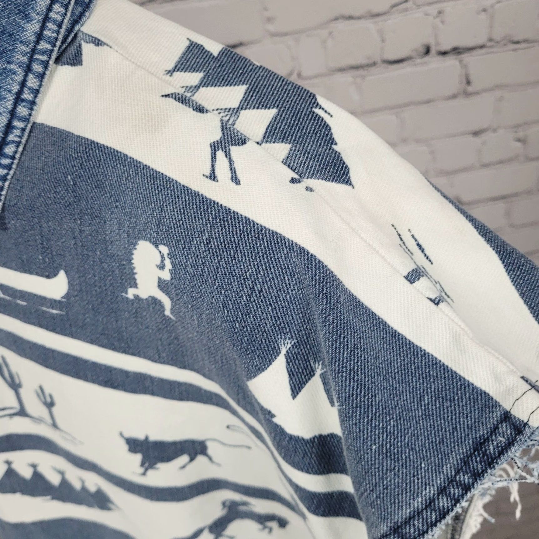 Vintage VTG Structure Activewear Blue White Western Cowboy Sleeveless Shirt USA Large Size US L / EU 52-54 / 3 - 5 Thumbnail