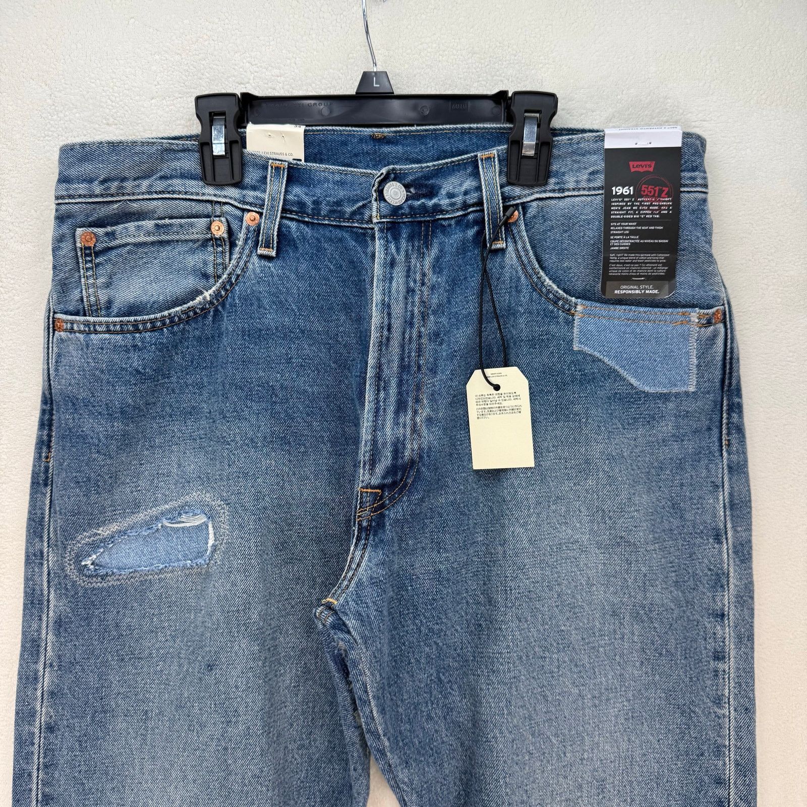 Levi's LEVI'S PREMIUM 551Z STRAIGHT CROP JEANS MEN'S 34 LIGHT INDIG Size US 34 / EU 50 - 2 Thumbnail