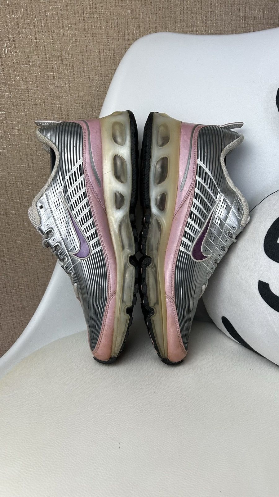 Nike × Vintage Nike Air Max 360 Shoe - Vintage - Silver, Pink, Grey Size US 11 / EU 44 - 3 Thumbnail