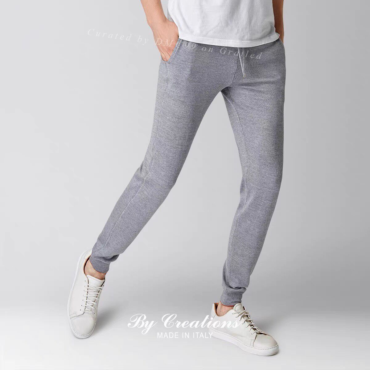 BIGI Men's Wool Knit Drawstring Casual Pants Size US 32 / EU 48 - 1 Thumbnail