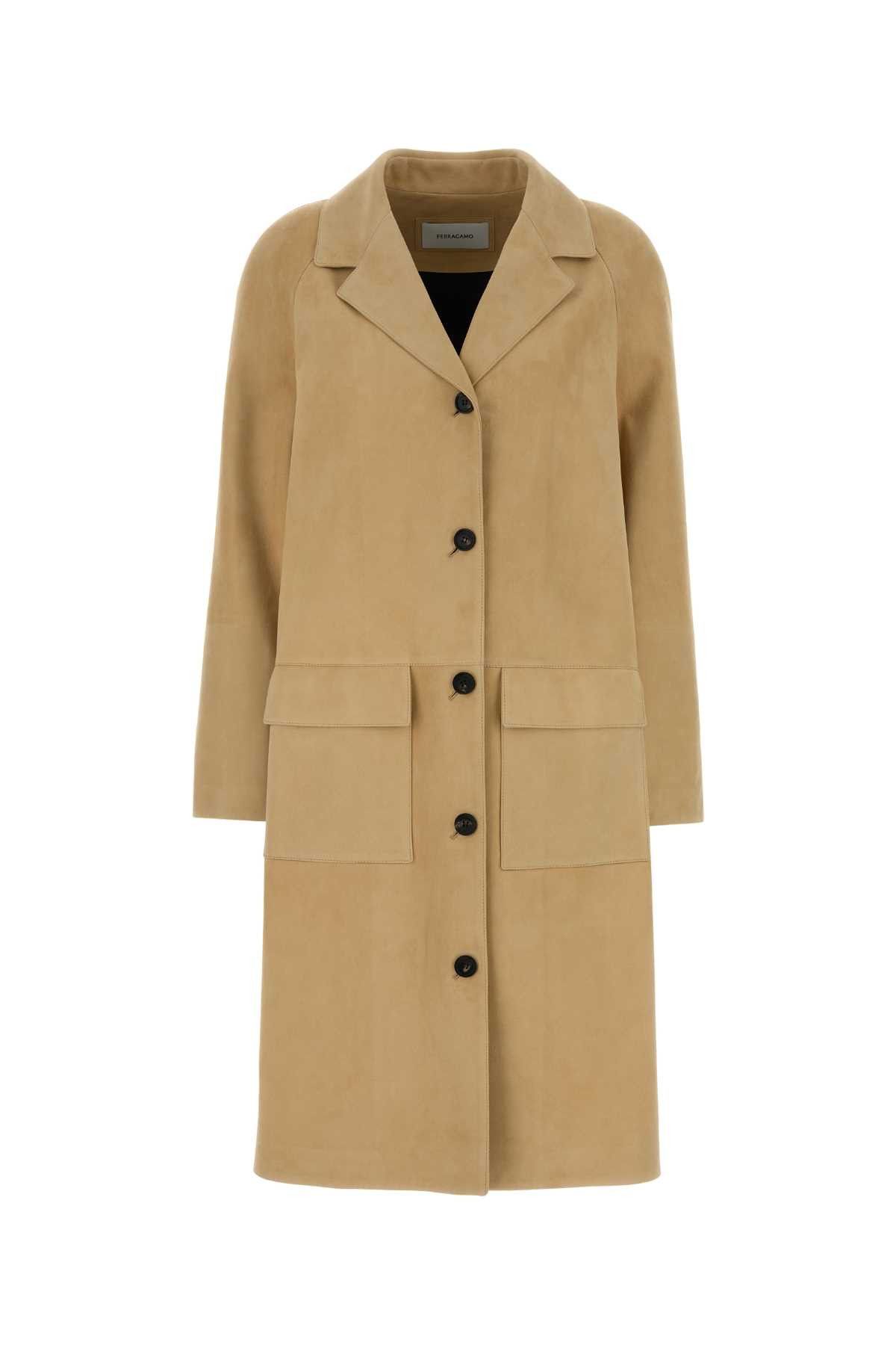 Salvatore Ferragamo Beige Suede Coat Size XS / US 0-2 / IT 36-38 - 1 Thumbnail
