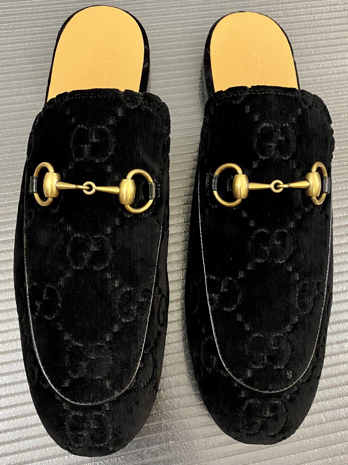 Gucci Gucci 🇮🇹 black velvet GG princetown horsebit slip on 9 US NEW Size US 9 / EU 42 - 5 Thumbnail
