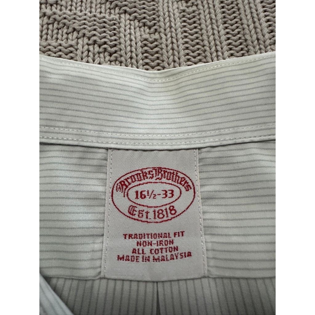 Brooks Brothers Brooks Brothers gray striped traditional fit button down Size US L / EU 52-54 / 3 - 5 Thumbnail