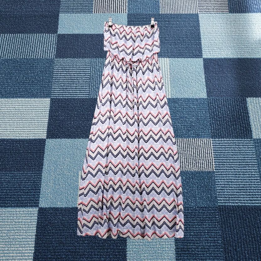 Vintage The Impeccable Pig Dress Womens XS White Maxi Strapless Flowy Boho Chevron Long Size XS / US 0-2 / IT 36-38 - 1 Thumbnail