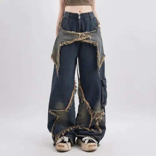Jean Y2K Vintage Big Star Designed Ripped Denim Oversize Jeans Size 24" / US 00 / IT 34 - 1 Thumbnail
