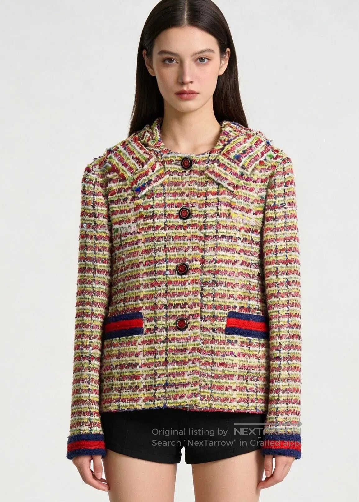 Gucci Gucci Colorful Tweed Hooded Coat. Size S / US 4 / IT 40 - 1 Thumbnail