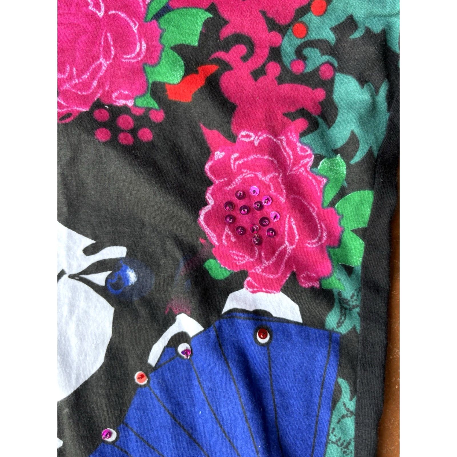 Desigual Y2K Desigual Long Sleeve Top Women's Large Art Face Retro Grunge Fairy Shirt Size L / US 10 / IT 46 - 5 Thumbnail