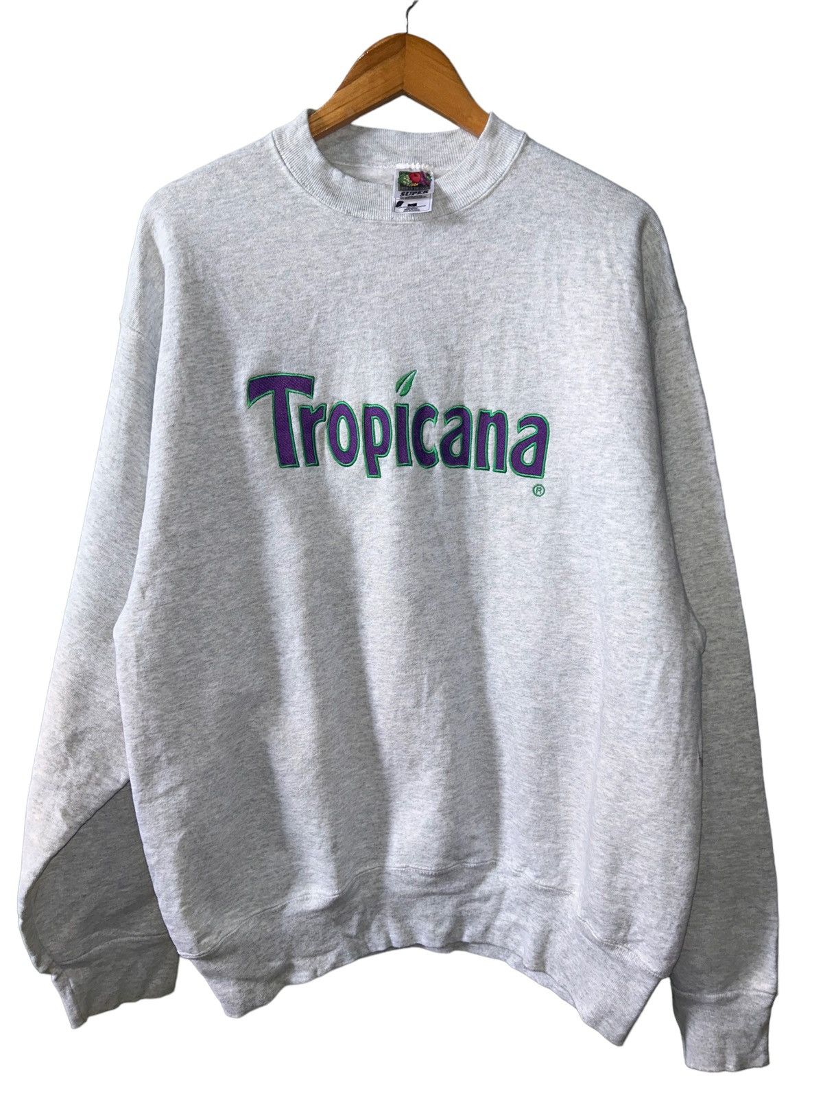 image of Vintage 90's Tropicana Promo Heavy Sweater in Grey, Men's (Size Large)