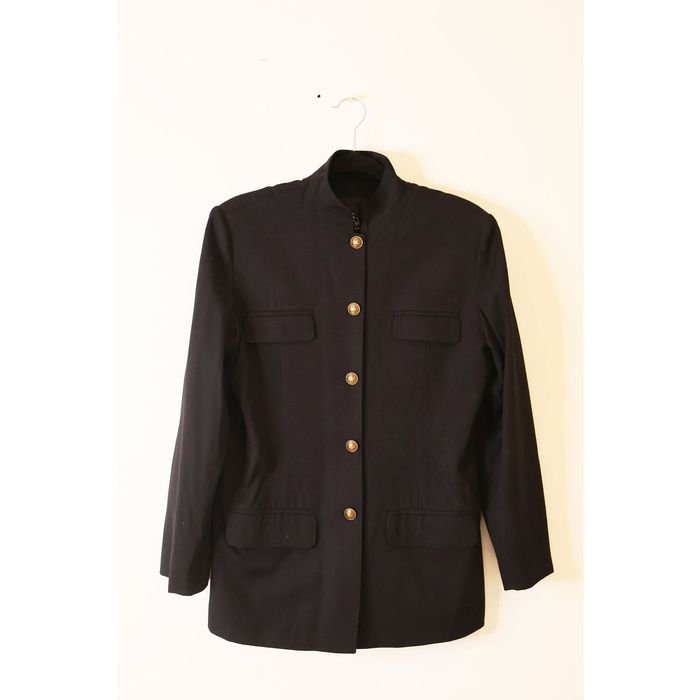 plein sud Vintage PLEIN SUD Black Minimalist Military Jacket Grailed