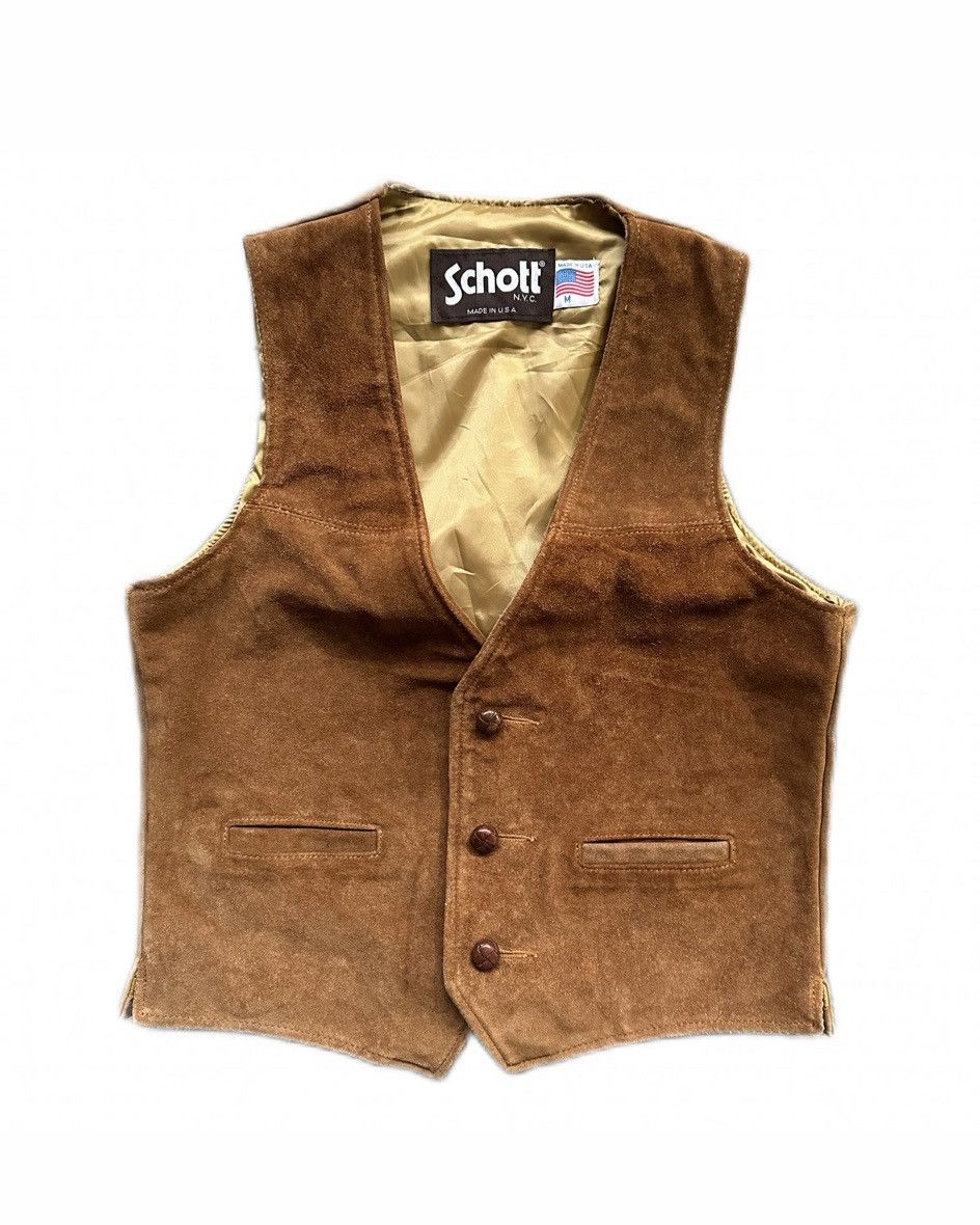 Schott Vintage Schott Leather Vest Size US M / EU 48-50 / 2 - 1 Thumbnail